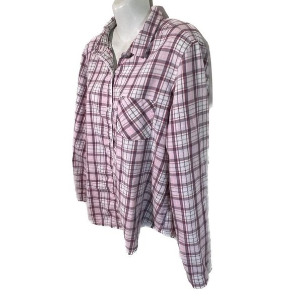 Victoria Secret Pink Plaid Button Down Shirt/Top - Picture 3 of 10